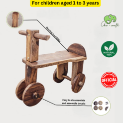 Wooden scooter for children aged 1 to 3 years, Unpainted, Safe and Natural